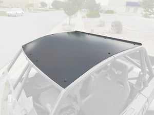 Black aluminum roof for Wildcat XX with CNC fit, rust-proof clamps, and powder-coated .090" aluminum for lasting off-road protection