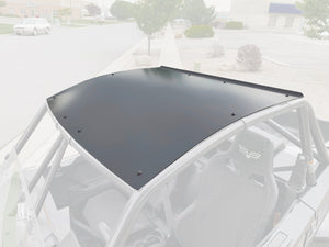 Black aluminum roof for Wildcat XX with CNC fit, rust-proof clamps, and powder-coated .090" aluminum for lasting off-road protection