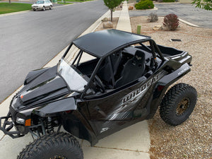 Black aluminum roof for Wildcat XX with CNC fit, rust-proof clamps, and powder-coated .090" aluminum for lasting off-road protection