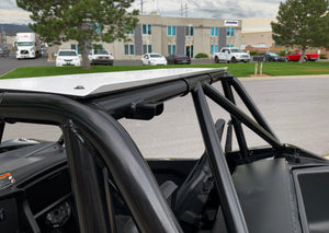 Black aluminum roof for Wildcat XX with CNC fit, rust-proof clamps, and powder-coated .090" aluminum for lasting off-road protection