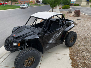 Black aluminum roof for Wildcat XX with CNC fit, rust-proof clamps, and powder-coated .090" aluminum for lasting off-road protection