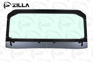 Vented glass windshield for Polaris General UTV by UTVZILLA with aluminum frame and tinted vents