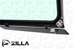 Vented glass windshield for Polaris General UTV by UTVZILLA with aluminum frame and tinted vents