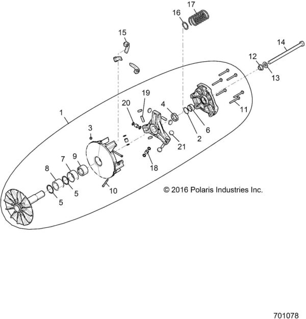 1323068 - Polaris OEM Primary Clutch - Image 3