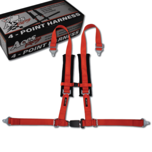 Aces racing 4 point auto buckle harness in red