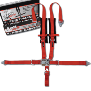 Aces Racing 5 point harness in red