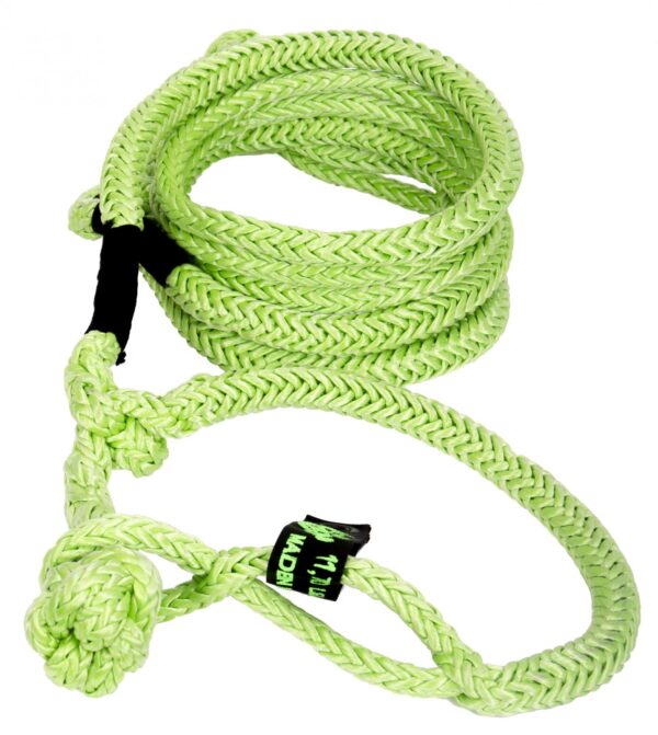 Kinetic Recovery Rope UTV 1/2 Inch x 20 Foot W/2 Soft Shackle Ends Green VooDoo Offroad