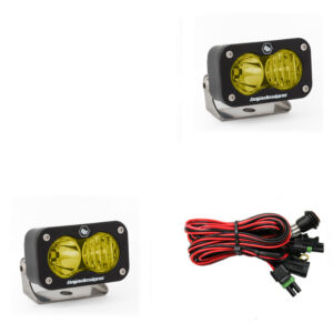 S2 Sport Black LED Auxiliary Light Pod Pair - Amber Driving/Combo