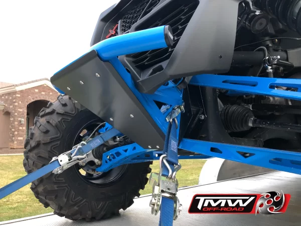 Side photo of blue CanAm bumper