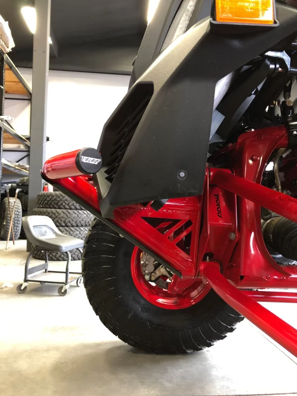 Side view of red CanAm bumper