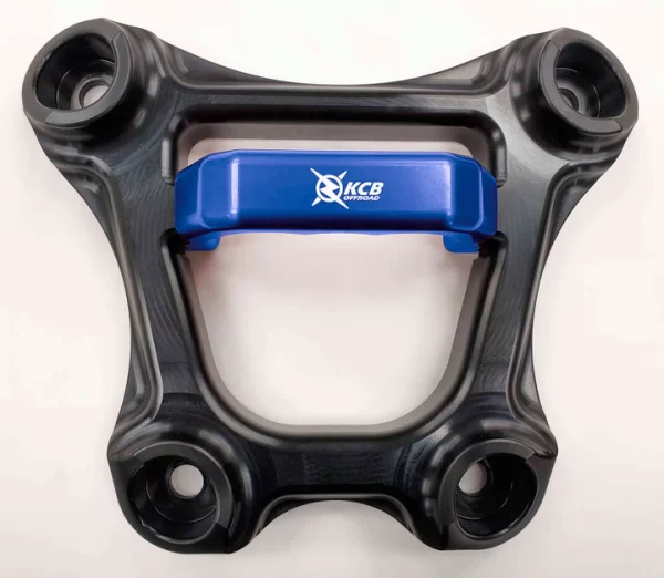 KCB RZR Radius Pull Plate 72" - black plate with blue handle