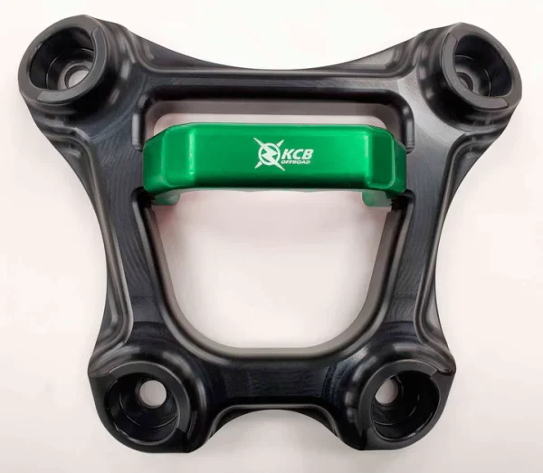 KCB RZR Radius Pull Plate 72" - black plate with green handle