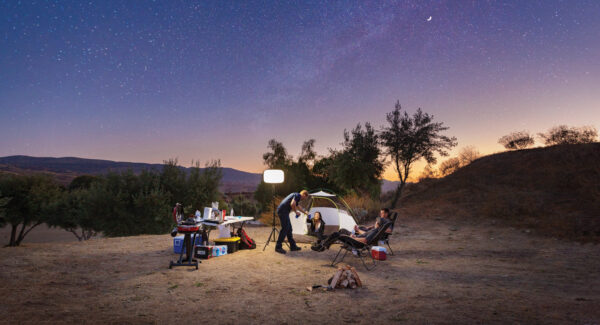 SeeDevil at tent campsite during sunset