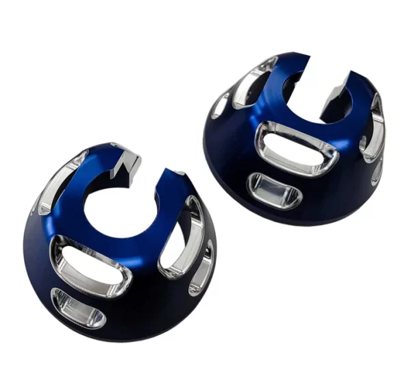 KCB Lower Front Shock Retainer Cups in blue