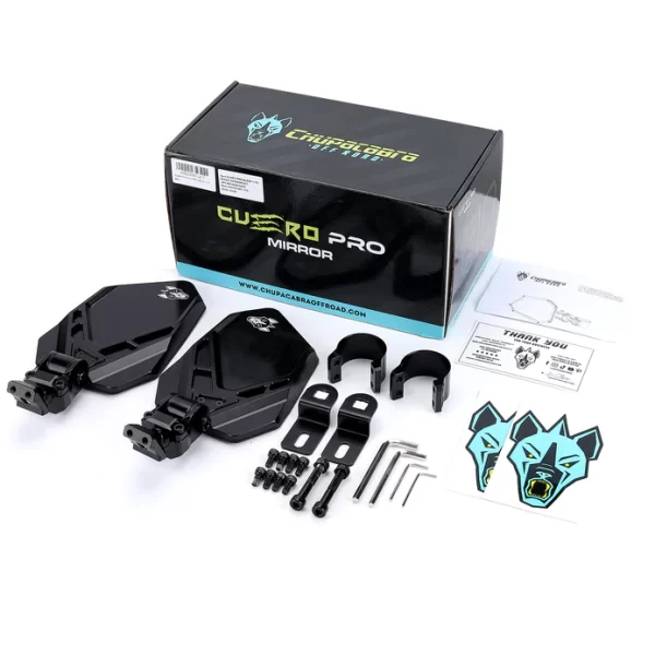 Chupacabra Cuero Pro UTV Side Mirrors in a box