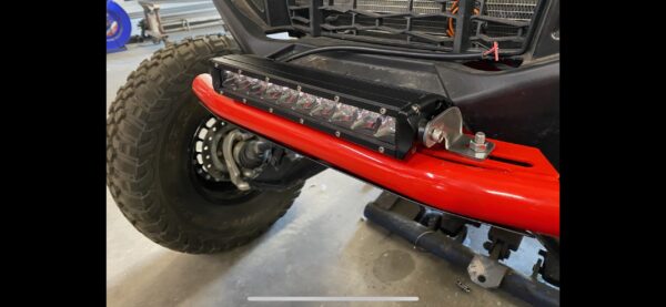 D2D Pro R Front Bumper top view in red powder coat