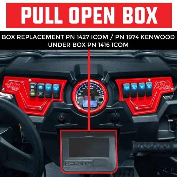 RZR PULL OPEN BOX REPLACEMENT RADIO AND INTERCOM BRACKET open pull box