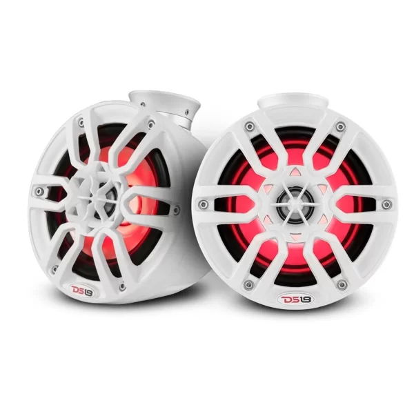 DS18 NXL-PS6 6.5" Pod 300w Speaker with Integrated RGB LED Lights (Pair) white