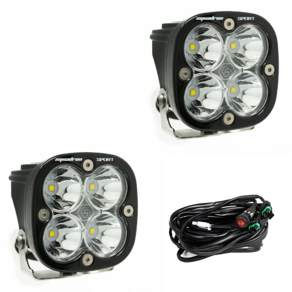 Squadron Sport Black LED Auxiliary Light Pod Pair - Clear Spot