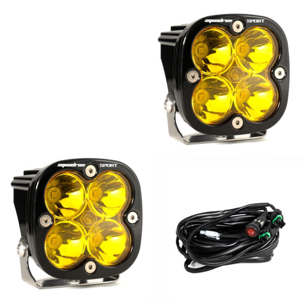 Squadron Sport Black LED Auxiliary Light Pod Pair - Amber Spot