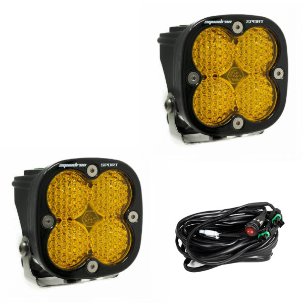 Squadron Sport Black LED Auxiliary Light Pod Pair - Amber Work/Scene