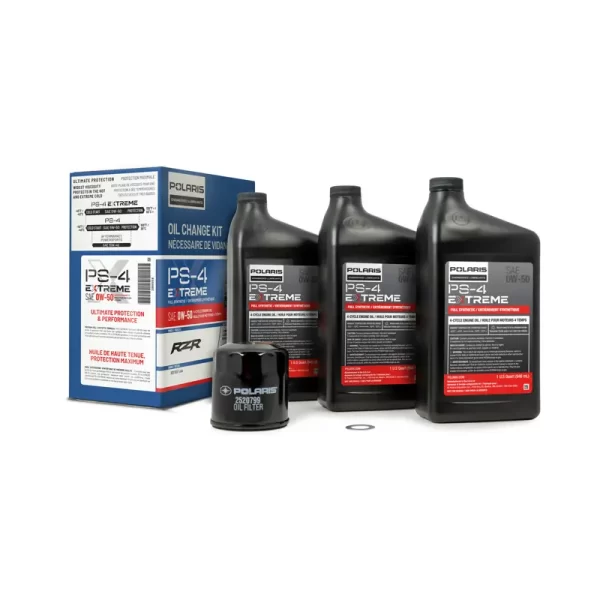 Polaris PS-4 Extreme Duty 0W-50 Full Synthetic Motor Oil Change Kit - 2890058