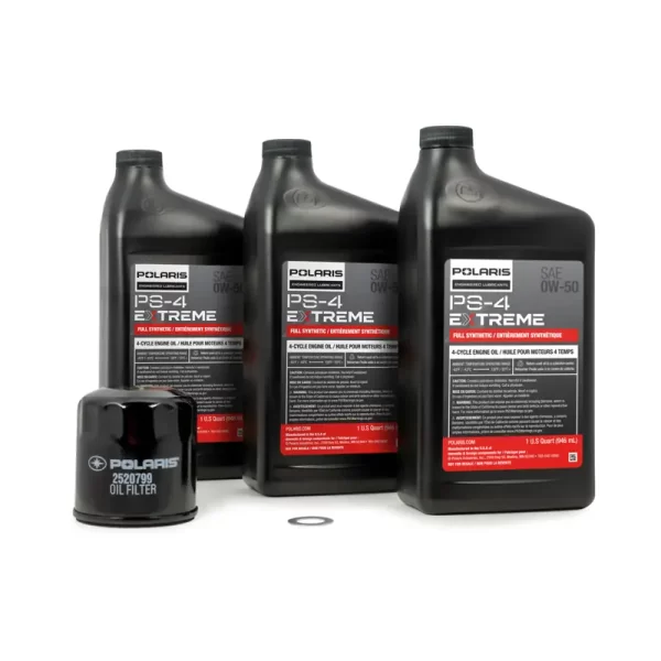 Polaris PS-4 Extreme Duty 0W-50 Full Synthetic Motor Oil Change Kit - 2890058