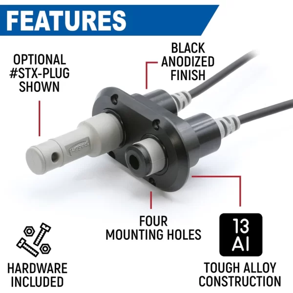 Dual Headset / Helmet Jack Flush Mount