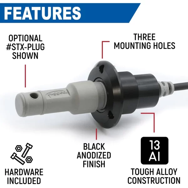 Single Headset / Helmet Jack Flush Mount