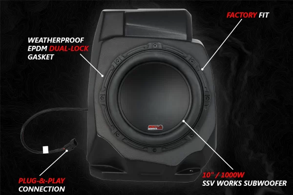 Polaris RZR Pro Under-Dash 10in Subwoofer Enclosure for Ride Command