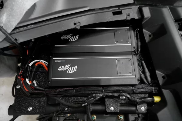 Signature Series amplifiers mounted in a Can-Am X3