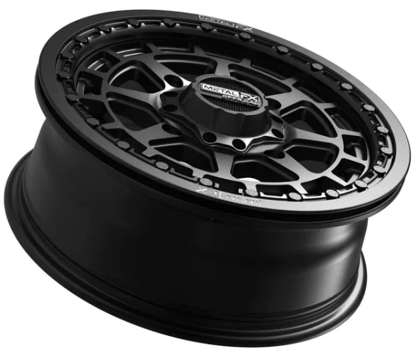 Side angle of black wheel