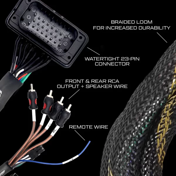 RZR® Pro Series Ride Command Front & Rear RCA Output + Speaker Wire & Remote