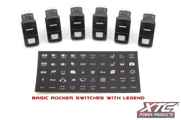 Rocker switches and legend